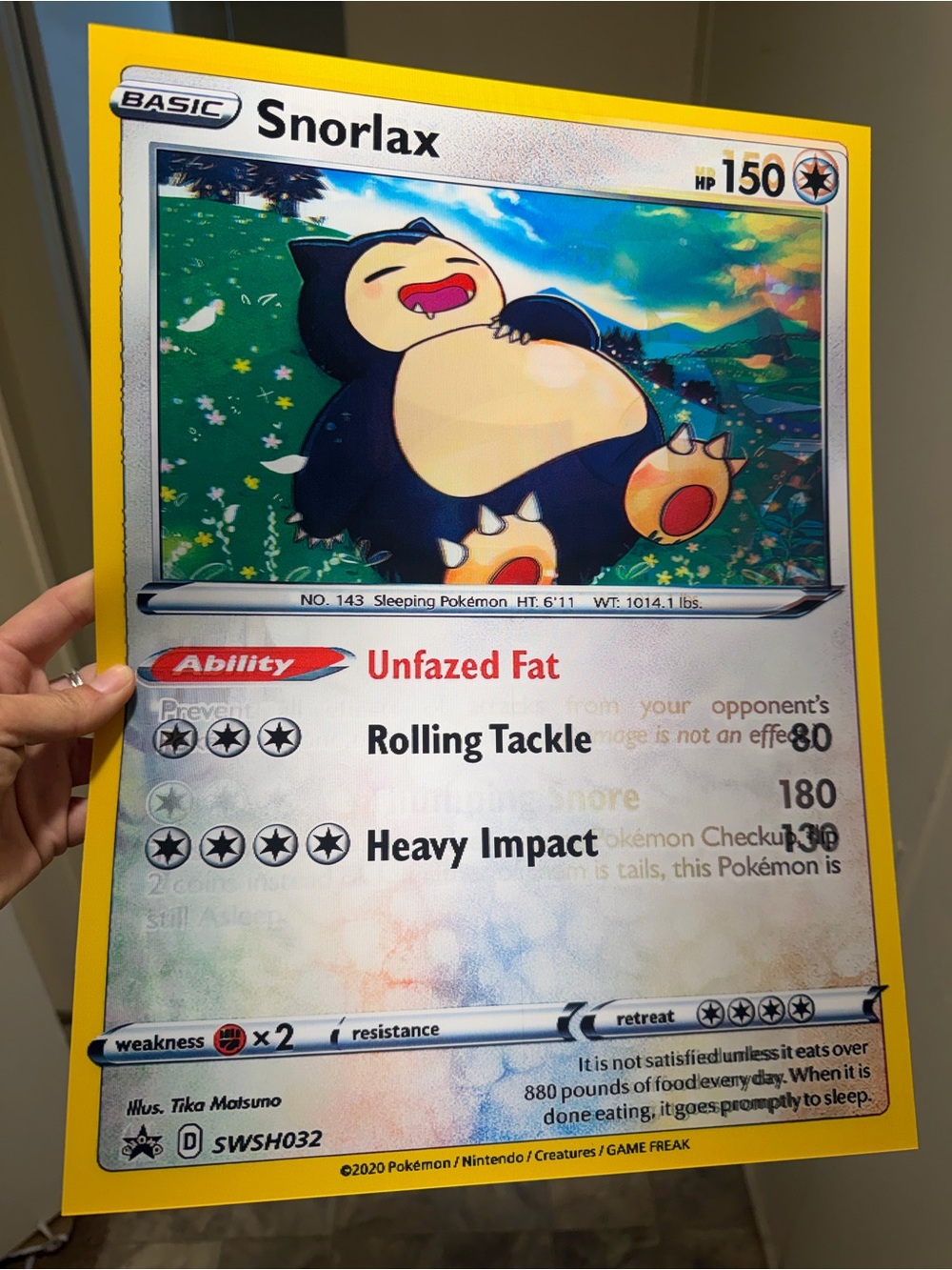 Snorlax Pokémon 3D Holographic Lenticular Poster